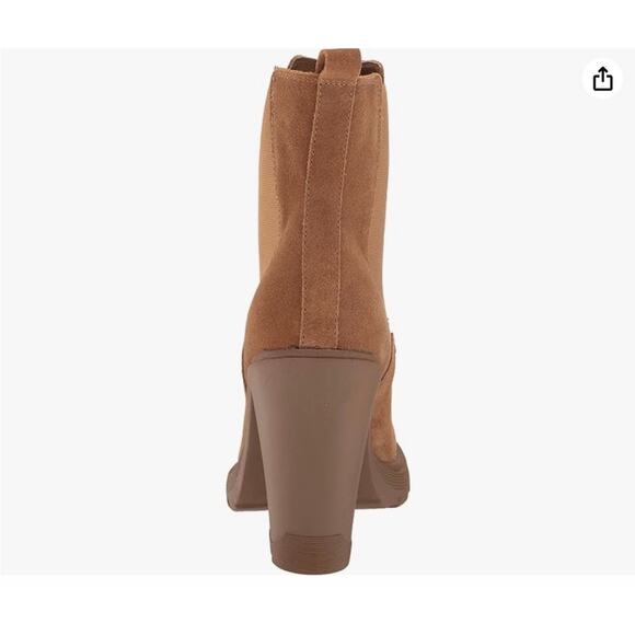Nine West Ream2 Womens Chelsea Heel Boots Size 6 Natural Brown Suede Boots New - Picture 11 of 16